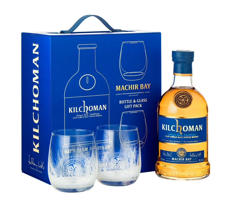 kilchoman-machir-bay-gift-pack-single-malt-mit-2-tumblern-70cl image 1