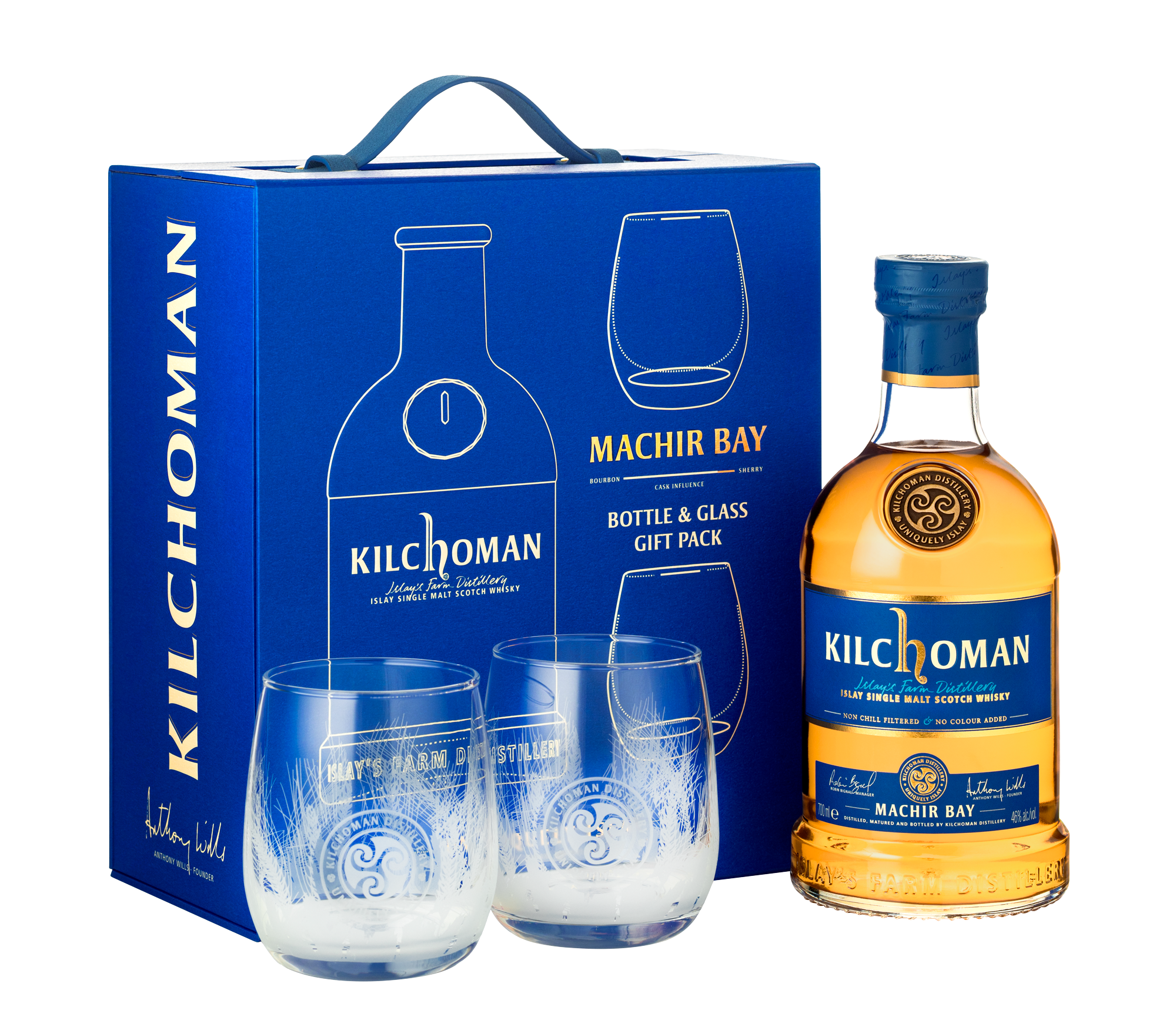 kilchoman-machir-bay-gift-pack-single-malt-mit-2-tumblern-70cl image 1